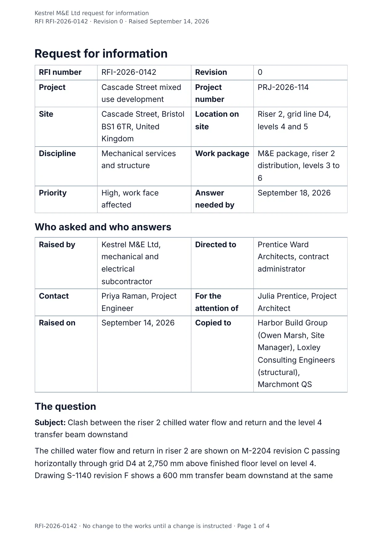 The document DocMake makes from the Request for Information template